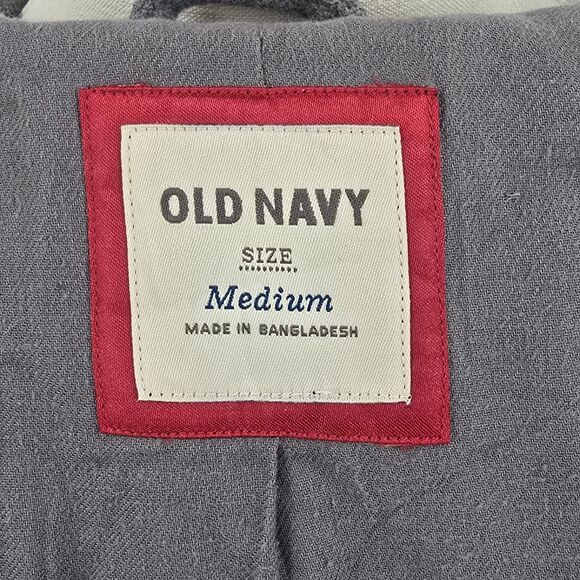 Old Navy Pea Coat Women's M Gray Red Toggles Hood - Picture 7 of 10